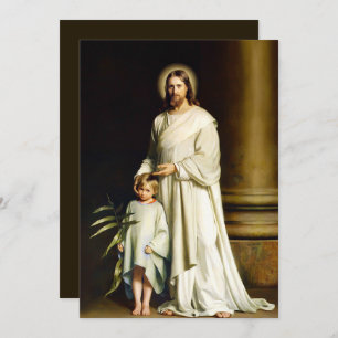 Easter Blessings. Christ and Child Fine Art   Holiday Card