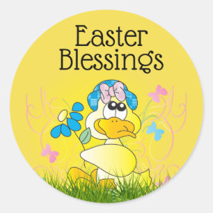 Easter Blessings Classic Round Sticker