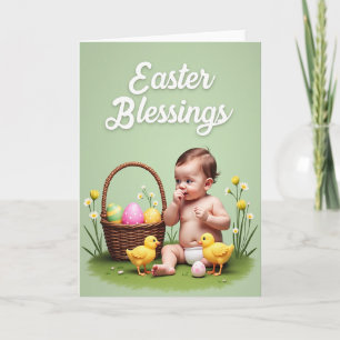 Easter Blessings Faux Gold Foil Card