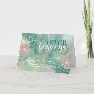 Easter Blessings from Custom Name Abstract Floral Card
