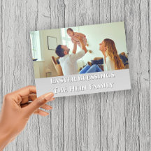 Easter Blessings Full Bleed Family Photo Purple 