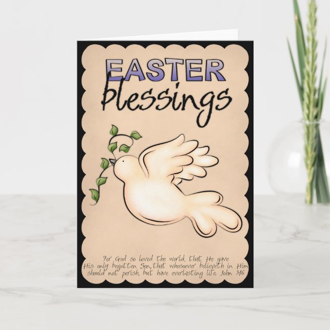 Easter Blessings Greeting Card (Front)