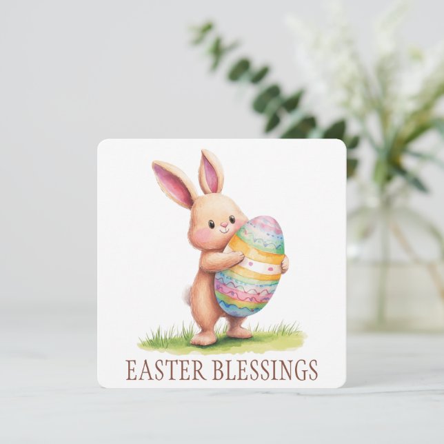 Easter Blessings Greeting Card (Standing Front)