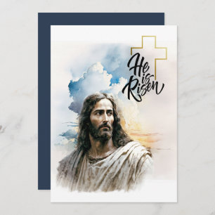 Easter Blessings. Jesus Christ Painting Holiday Card