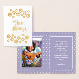 Easter Blessings. Little African American Angel Foil Card
