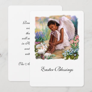 Easter Blessings. Little Afro Angel Flat Cards