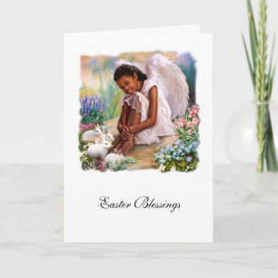 Easter Blessings. Little Afro Angel Greeting Cards