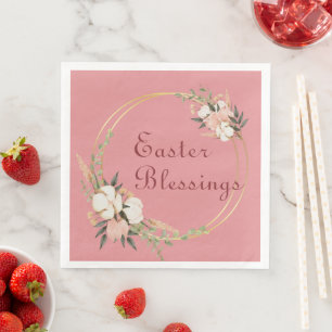 Easter Blessings Paper Napkin Floral Tableware
