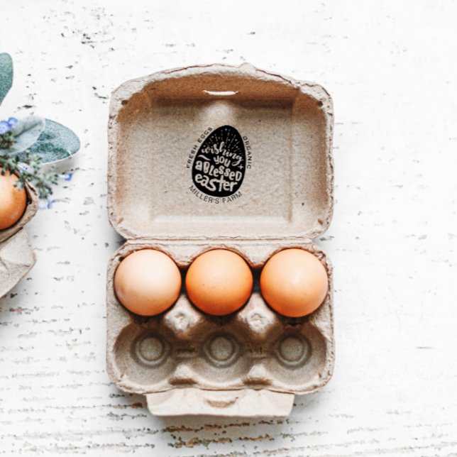 Easter Blessings Playful Script Egg Carton Stamp (Creator Uploaded)