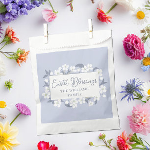 Easter Blessings Pretty Purple Floral Custom Favour Bag