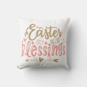 Easter Blessings Pretty Quote Cushion