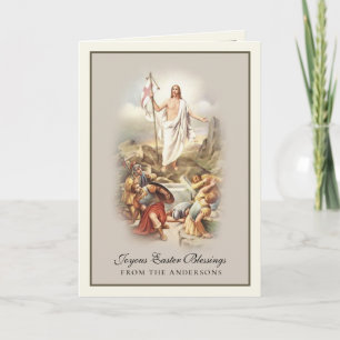 Easter Blessings Resurrection Jesus Prayer Holiday Card