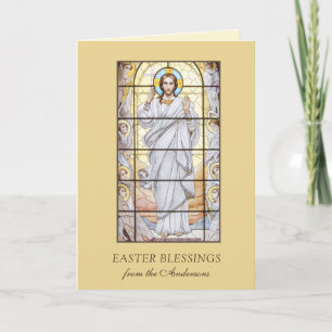 Easter Blessings Resurrection Jesus Prayer Holiday Card