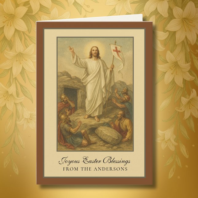 Easter Blessings Resurrection Jesus Prayer Holiday Card (Creator Uploaded)