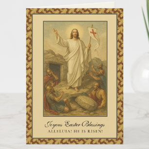 Easter Blessings Resurrection Jesus Prayer Holiday Card