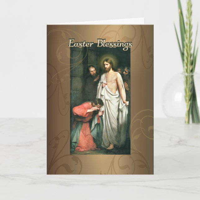 Easter Blessings, Resurrection of Jesus by C.Bloch Holiday Card (Front)