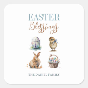 Easter Blessings Square Sticker