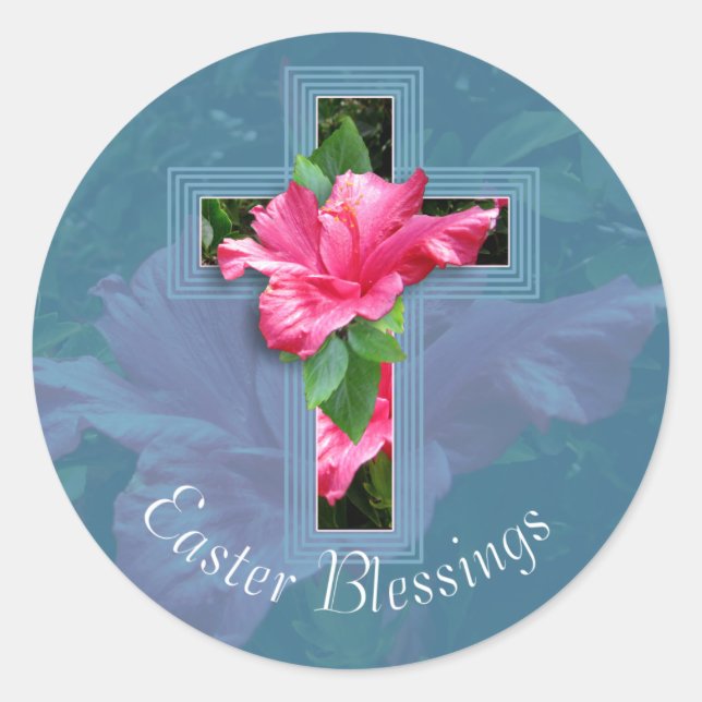 Easter Blessings Tropical Hibiscus Stickers (Front)