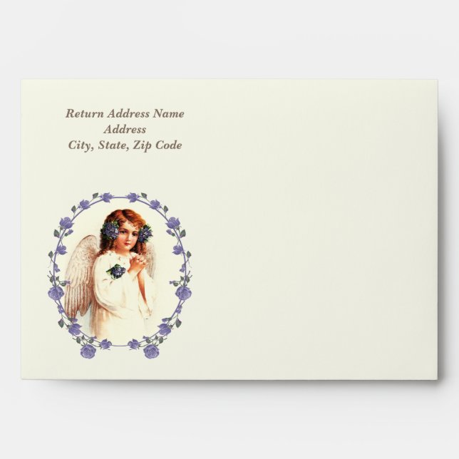 Easter Blessings. Vintage Praying Angel  Envelope (Front)