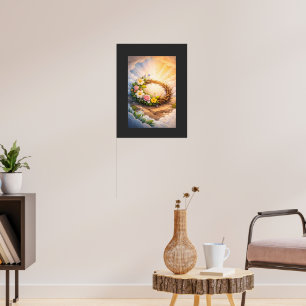 Easter Blooming Crown of Thorns 3D Papercut Art  Poster