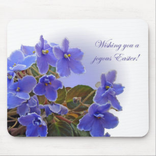Easter Blue African Violets Mouse Pad