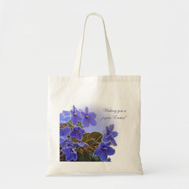 Easter Blue African Violets Tote Bag (Front)