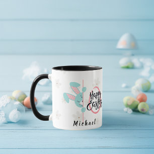 Easter Blue Bunny Personalised Mug