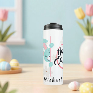 Easter Blue Bunny Personalized Thermal Tumbler