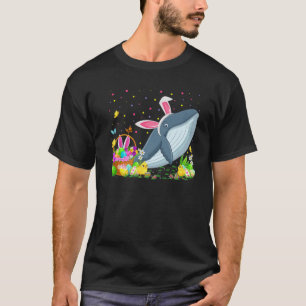 Easter Blue Whale Bunny Egg Hunting Blue Whale Eas T-Shirt