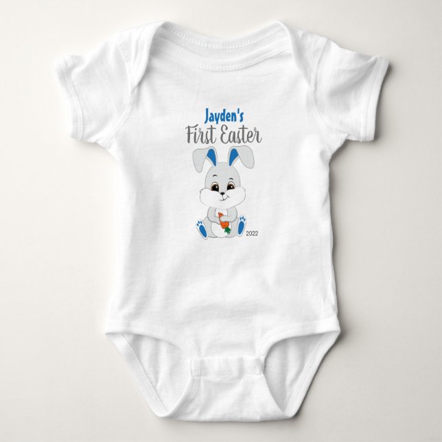 Easter Bodysuit with Cute Bunny for Baby Boy (Front)