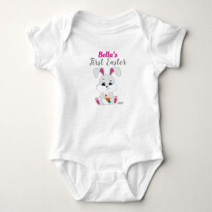 Easter Bodysuit with Cute Bunny for Baby Girl