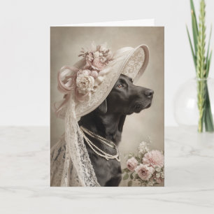 Easter Bonnet Black Lab Card