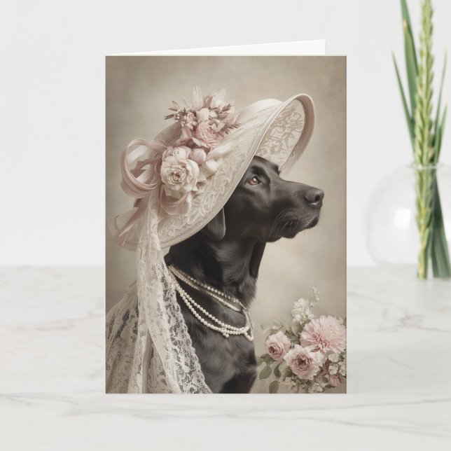 Easter Bonnet Black Lab Card (Front)