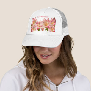 Easter Bonnet: Floral Photography Pink Easter Lily Trucker Hat