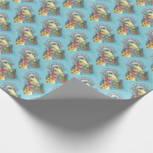 EASTER BONNET GIRAFFE, HOLIDIDAY WRAPPING PAPER