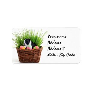 Easter Boston Terrier  dog Label
