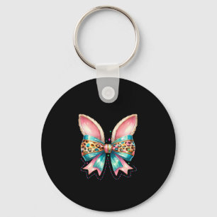 Easter bow with bunny ears  key ring