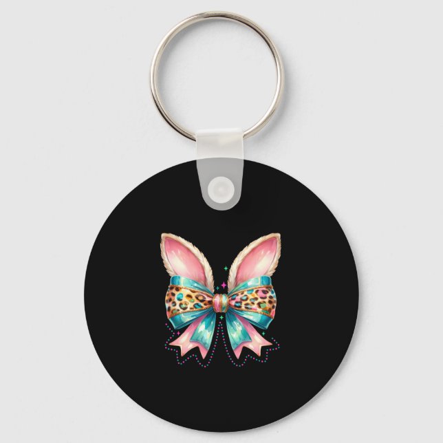 Easter bow with bunny ears  key ring (Front)