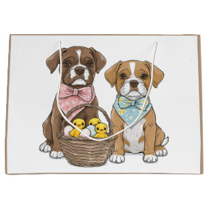 Easter Boxer Dogs Large Gift Bag