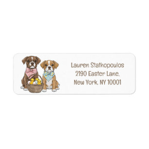 Easter Boxer Dogs Return Address Label