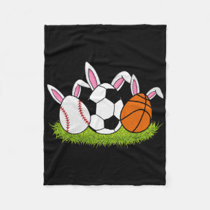 Easter Boys Sell Sketll Soccer Sports Bunnies Rabb Fleece Blanket