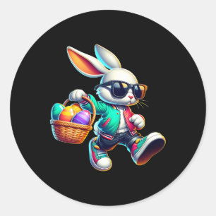 Easter Boys Tee Toddler Rabbit Bunny! Kids Egg Hun Classic Round Sticker