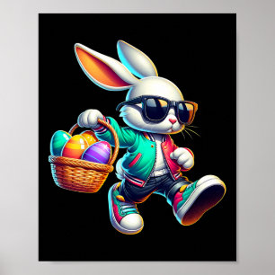 Easter Boys Tee Toddler Rabbit Bunny! Kids Egg Hun Poster