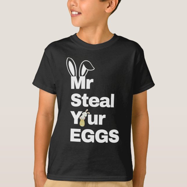 Easter Boys Toddlers Mr Steal Your EGGS Funny T-Shirt (Front)