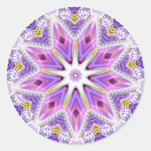 ~ EASTER ~ Bright Abstract Purple Pattern ~ Classic Round Sticker