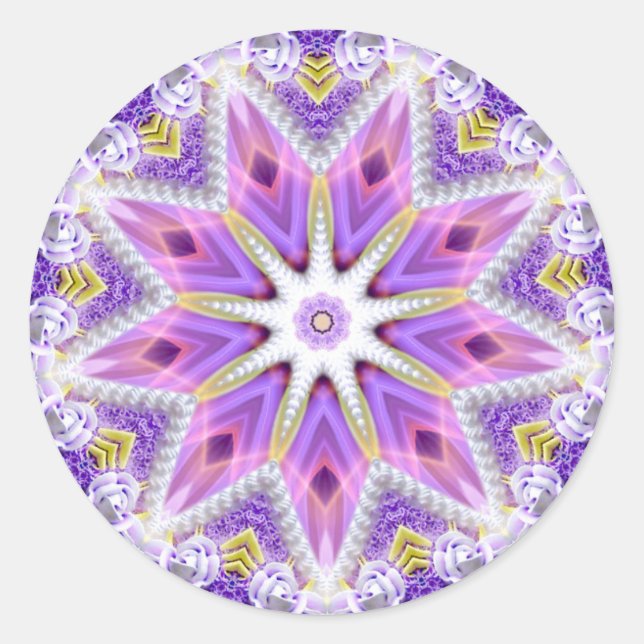 ~ EASTER ~ Bright Abstract Purple Pattern ~ Classic Round Sticker (Front)