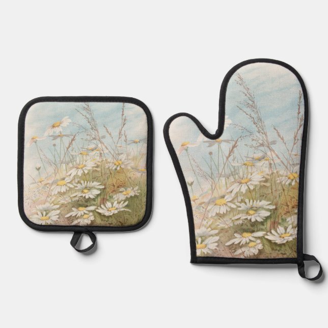 "Easter Brings the Budding Spring"  Oven Mitt & Pot Holder Set (Front)