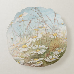 "Easter Brings the Budding Spring" Round Cushion
