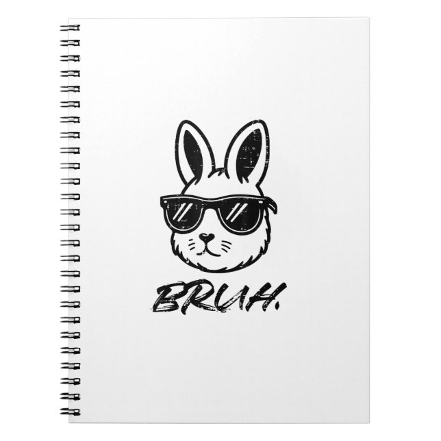 Easter Bruh Bunny Sunglasses Funny Meme Men Boys K Notebook (Front)