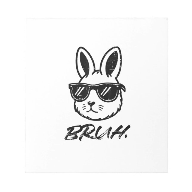 Easter Bruh Bunny Sunglasses Funny Meme Men Boys K Notepad (Front)